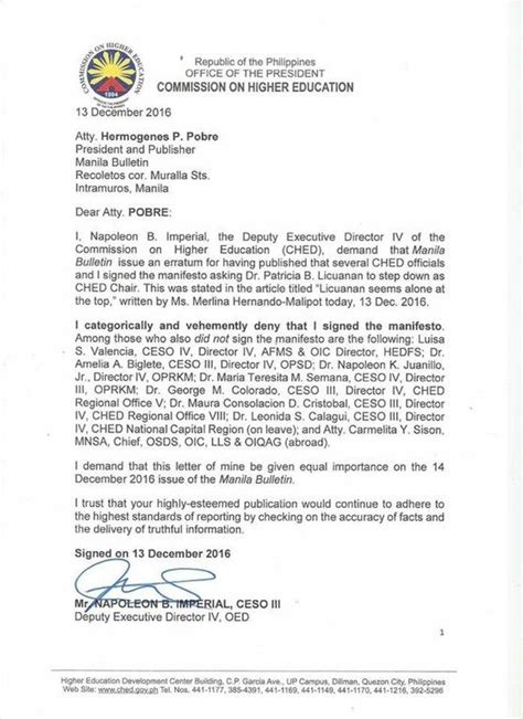 It's also possible to submit an email or place a phone call, both of which will also be directed to the office of presidential correspondence. Sample Letter To The President Duterte
