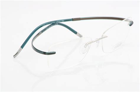 silhouette eyeglasses spx art 7690 6052 teal pinstripe optical frame