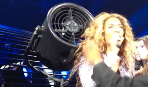 Beyonce Gets Hair Caught In Fan During Montreal Performance Video