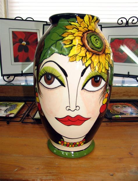 Ceramic Vase Xl Women S Impressionistic Modern Faces With Etsy Canada Ceramic Vase Unique