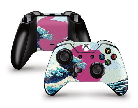Hokusai Great Wave Clouds Edition Xbox One Controller Skin Stickybunny