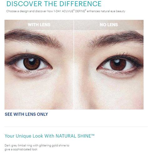 1 Day Acuvue Define Natural Shine 30 Pack Buy Your Contacts