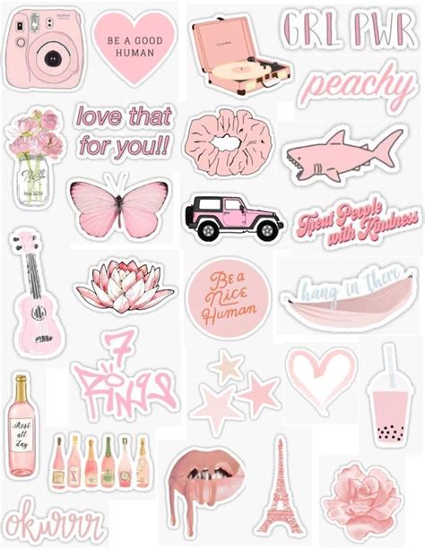 Peach Pink Sticker Pack Sticker By Lauren53103 Printable Stickers
