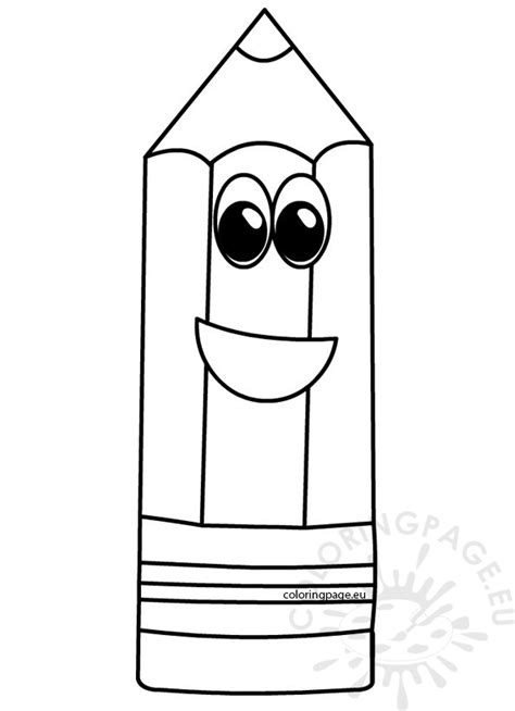 cartoon pencil images coloring page