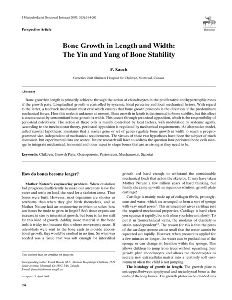 Bone Growth In Length And Width