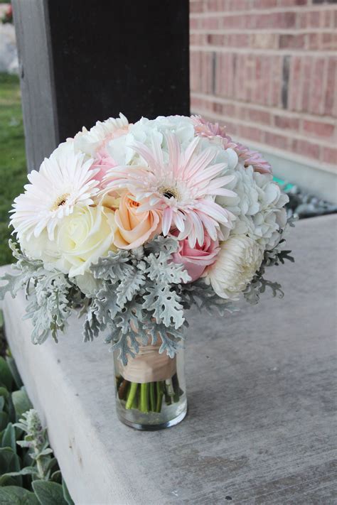 A Perfectly Pastel Bouquet With Pink Gerber Daisies Spider Mums