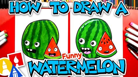 How To Draw A Funny Cartoon Watermelon Art For Kids Hub