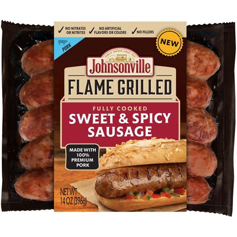 Johnsonville Flame Grilled Fully Cooked Sweet And Spicy Sausage 14oz Pkg