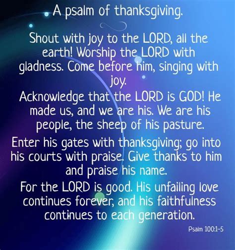 Psalm 1001 5 Shout With Joy To The Lord All The Earth Worship The