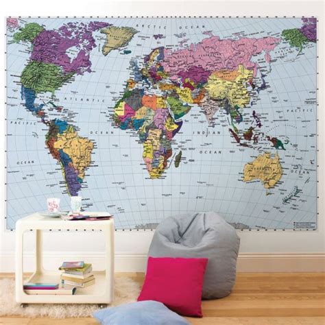 World Map 4 050 Wall Mural Mid Size Wall Murals The Mural Store