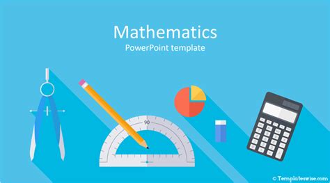 Free Math PowerPoint Template Featuring An Illustration In Flat Design