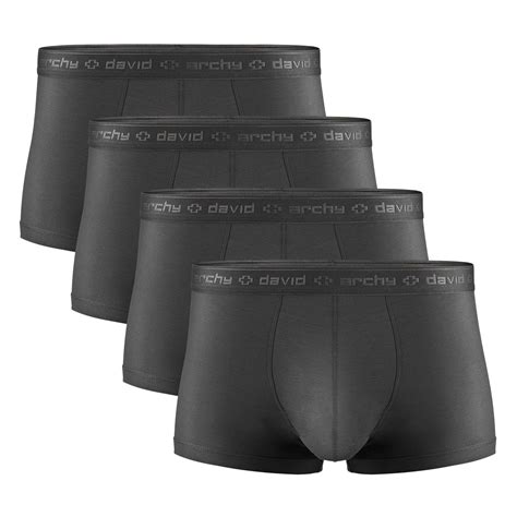 Buy David Archy Mens Dual Pouch Underwear Micro Modal Trunks Separate Pouches With Fly 4 Pack