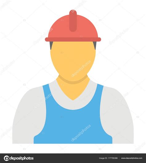 Persons Avatar Hat Usually Symbolic Engineering Flat Vector Icon