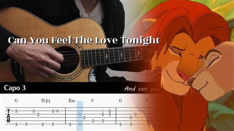 Can You Feel The Love Tonight Elton John Fingerstyle Guitar Tab