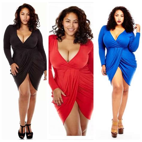 Womens Plus Size Deep V Neck Bodycon Wrap Dress With Front Slit Party
