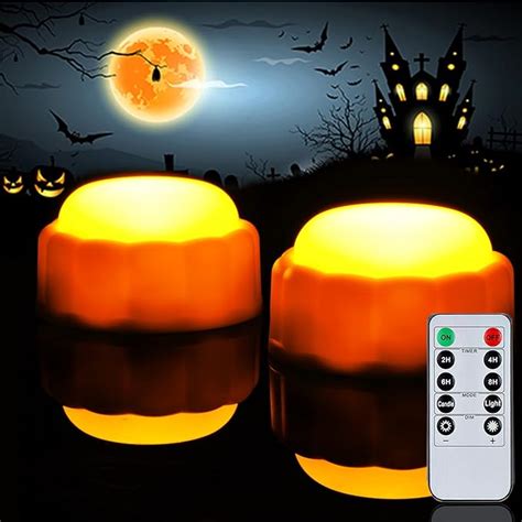 amagic halloween led pumpkin lights with remote and timers battery operated jack o