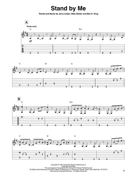 Stand By Me Solo Guitar Tab Print Sheet Music Now