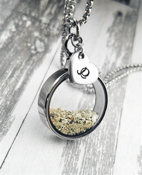 Cremation Memorial Necklace Locket For Ashes Urn Necklace Etsy In