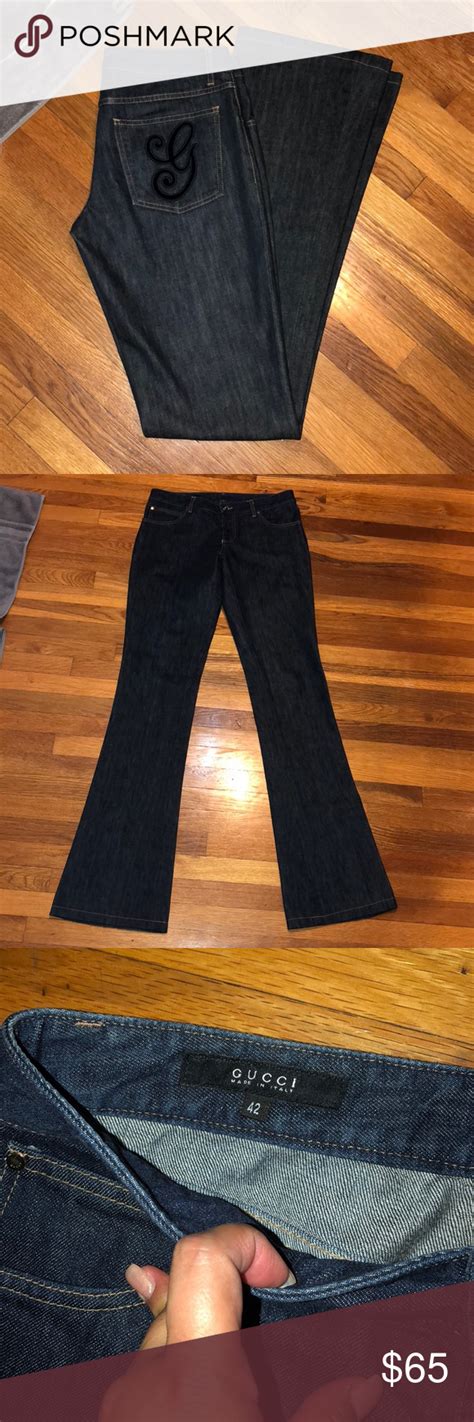 GUCCI flare jeans size 42 US 28 tall 35.5