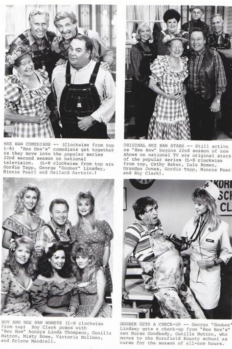 Hee Haw Cast Members Roy Clark With Hee Haw Cast And Honeys Publicity