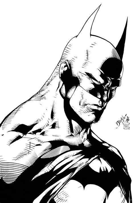 Batman Sketch By Edbenes Inked By Kriss777 On Deviantart