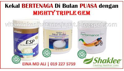 Kekal BERTENAGA Di Bulan PUASA Dengan MIGHTY TRIPLE GEM Eina Md Ali Pengedar Shaklee Kedai