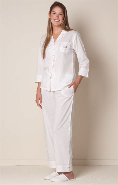 Cute And Elegant Carol Cotton Pajamas With Embroidery Shop For The Holidays Jacarandaliving