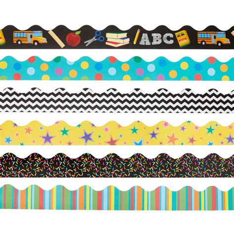 6 Rolls Bulletin Board Borders Paper Classroom Borders for Bulletin