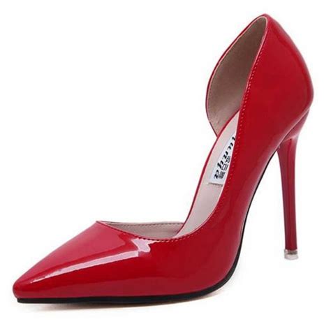 Womens Red Sexy Pointed Toe Party Shoes With Stiletto Heels
