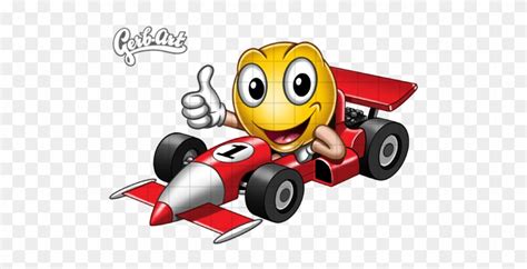 Smiley Racing Car Race Car Emoticon Free Transparent Png Clipart