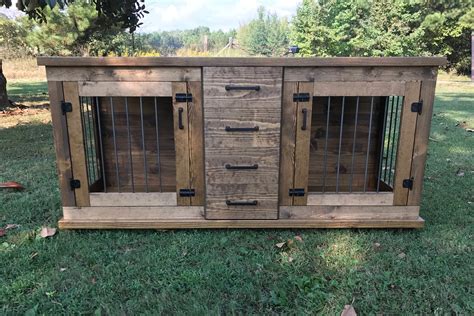 Custom Double Dog Kennel Furniture Double Dog Crate Furniture