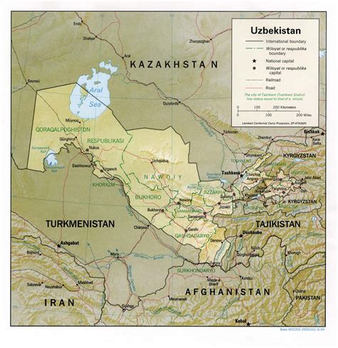 Uzbekistan Map Travel Information Tourism Geography