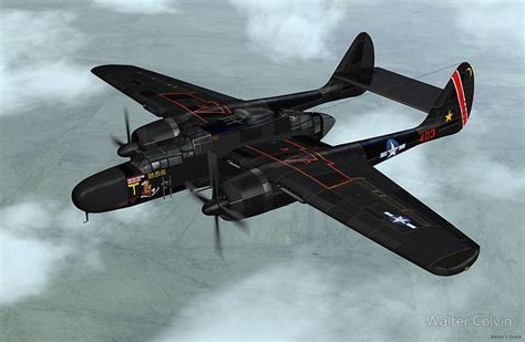 Northrop P 61 Black Widow Poster By Walter Colvin World War Ii Us