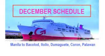Superferry December Schedule Manila To Bacolod Iloilo Dumaguete
