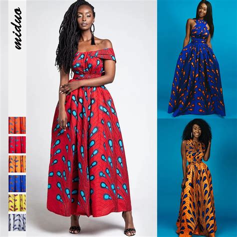 Robe Ankara Pour Femmes Mode Dashiki Imprimé Africain Vêtements