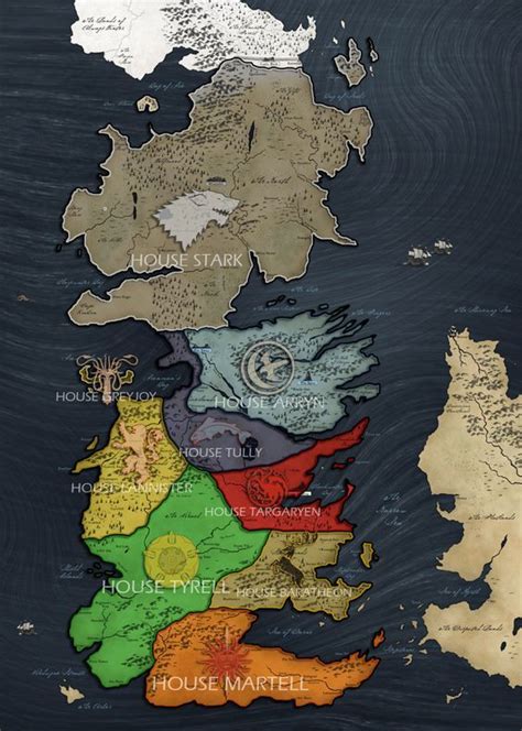 Westeros Map Casas Game Of Thrones Arte Game Of Thrones Game Of