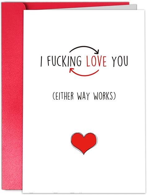 Tqdaiker Lovely Valentines Day Card For Husband Boyfriend Funny Either