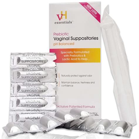 Vh Essentials Prebiotic Vaginal Suppositories Ph Balanced For Feminine