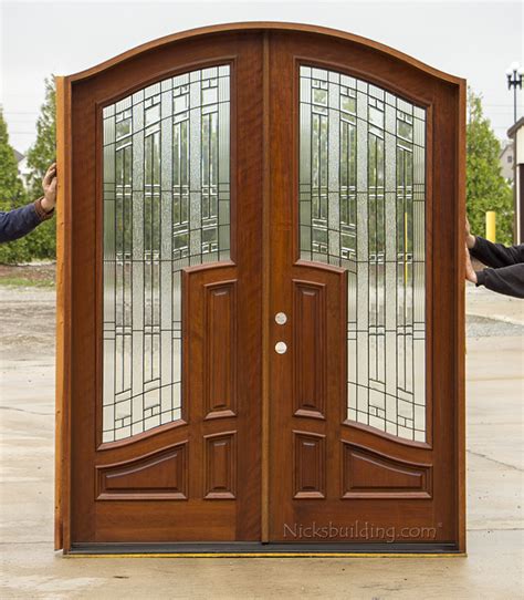Mahogany Arched Top Double Doors