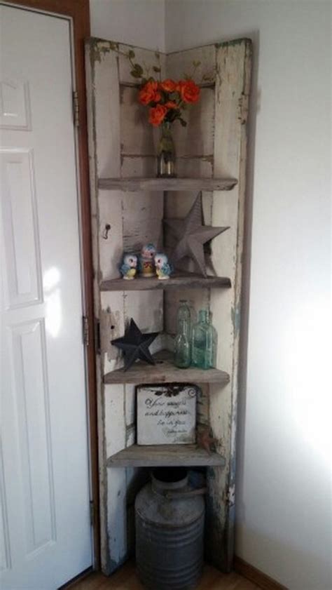 Turn An Old Door Into A Corner Shelf Diy Projects For Everyone