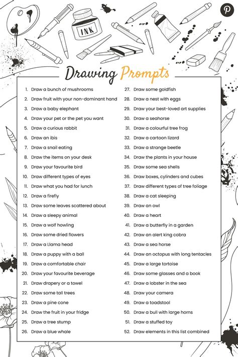 Engaging Free Printable Drawing Prompts For 2023 Download And Print