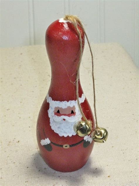 Santa Bowling Pin Shape Christmas Decoration By Thecountrytouch