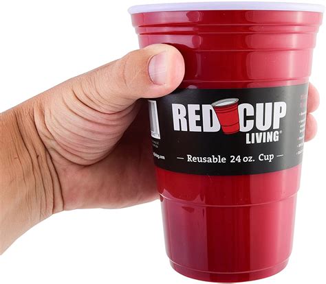 Red Cup Living Reusable Red Plastic Cups 24 Oz Party Cups With Lid