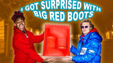 I Got Surprised With Big Red Boots Youtube