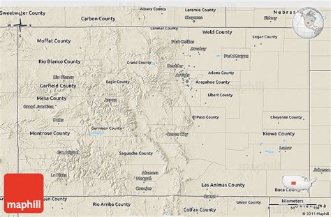 Shaded Relief 3d Map Of Colorado