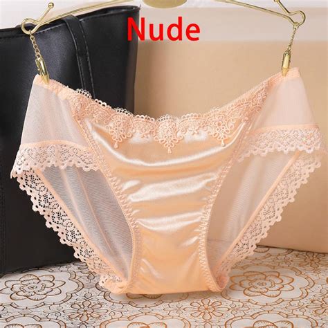 Buy Women Lady Sexy Lace Panties Silk Satin Seamless Breathable Lingerie Briefs Underwear