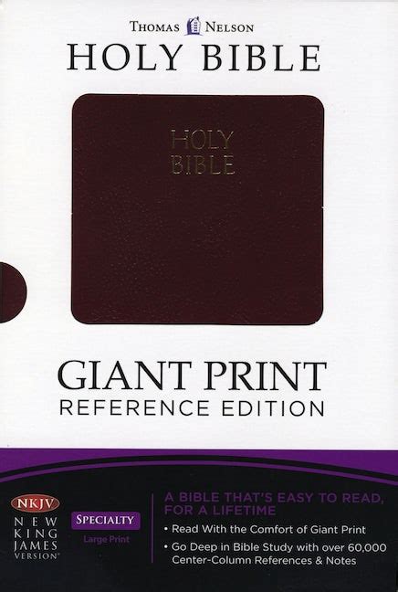 Nkjv Reference Bible Giant Print Leathersoft Burgundy Red Letter Edition