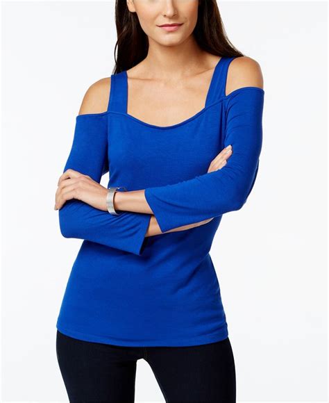 Inc International Concepts Long Sleeve Cold Shoulder Top Only At Macy
