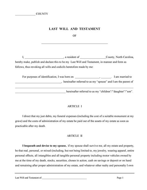 Printable Blank Will Form It Is A Simple Online Legal Will Maker That