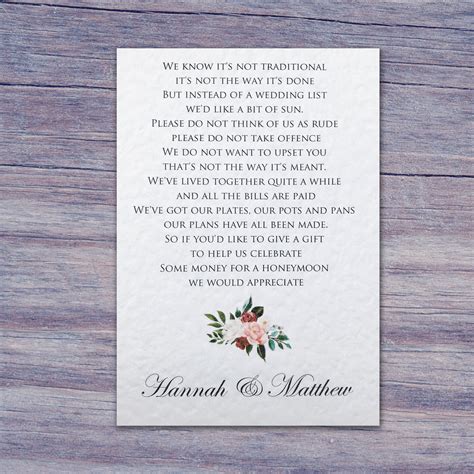 Florence Money Poem Card Occasions By Rebecca Ltd